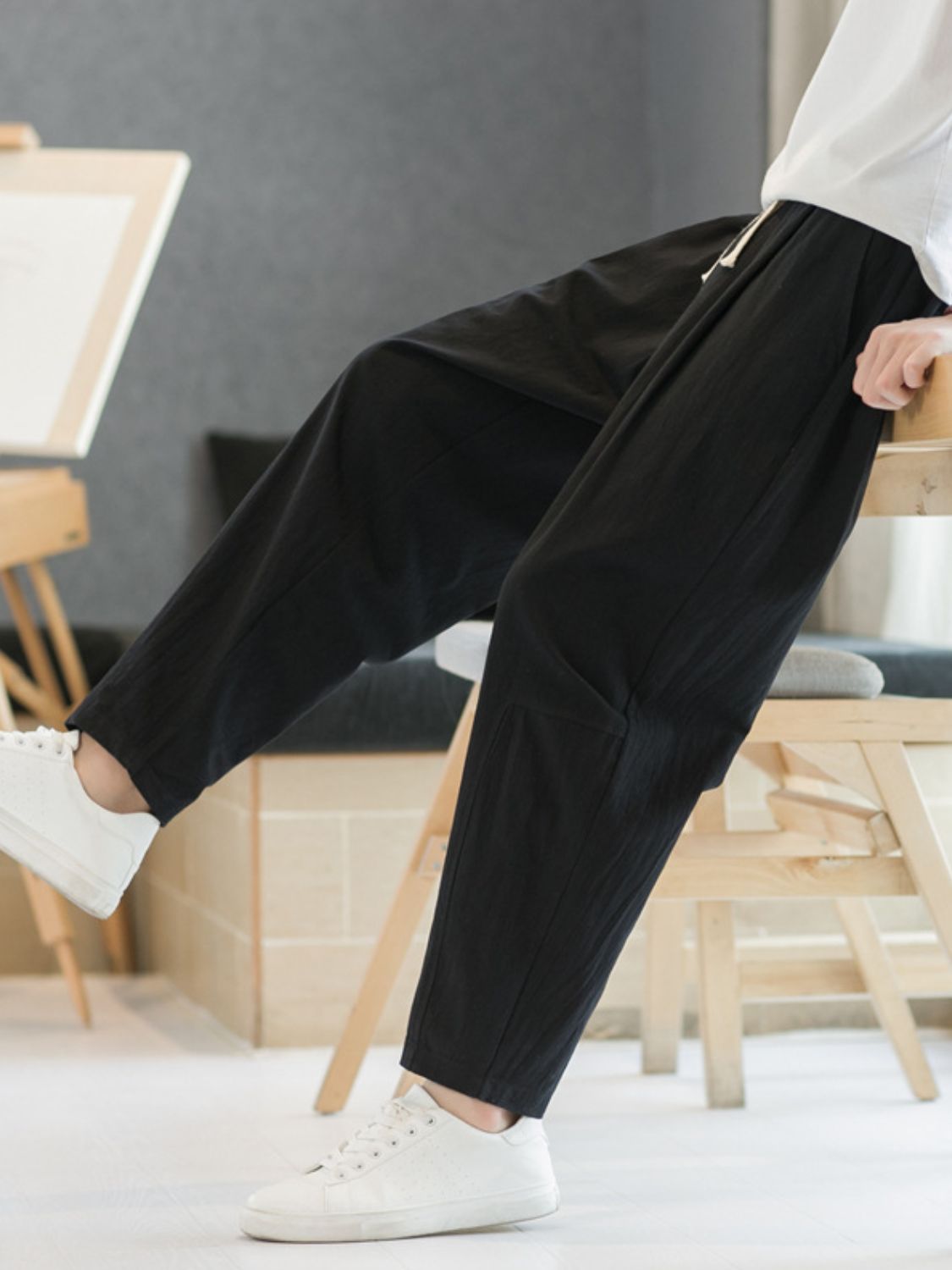 Men's Plus Size Cropped Straight Pants