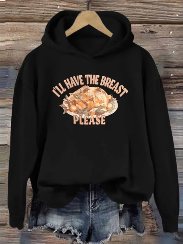 Women'S Casual Rib-Knit Hoodie With Letter & Graphic Print, Polyester Knit Fabric, Slogan & Cartoon Pattern, Fall Winter Hooded Sweatshirt