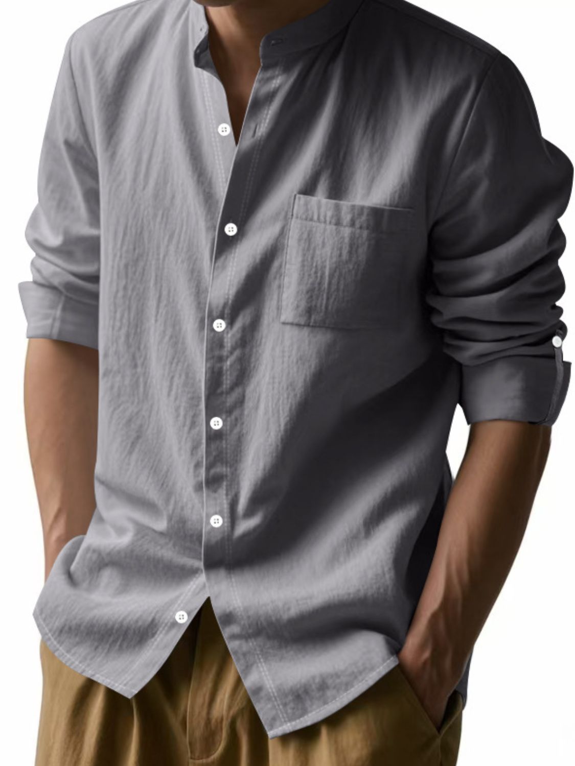 Men's Full Size Button Down Long Sleeve Shirt Plus Size