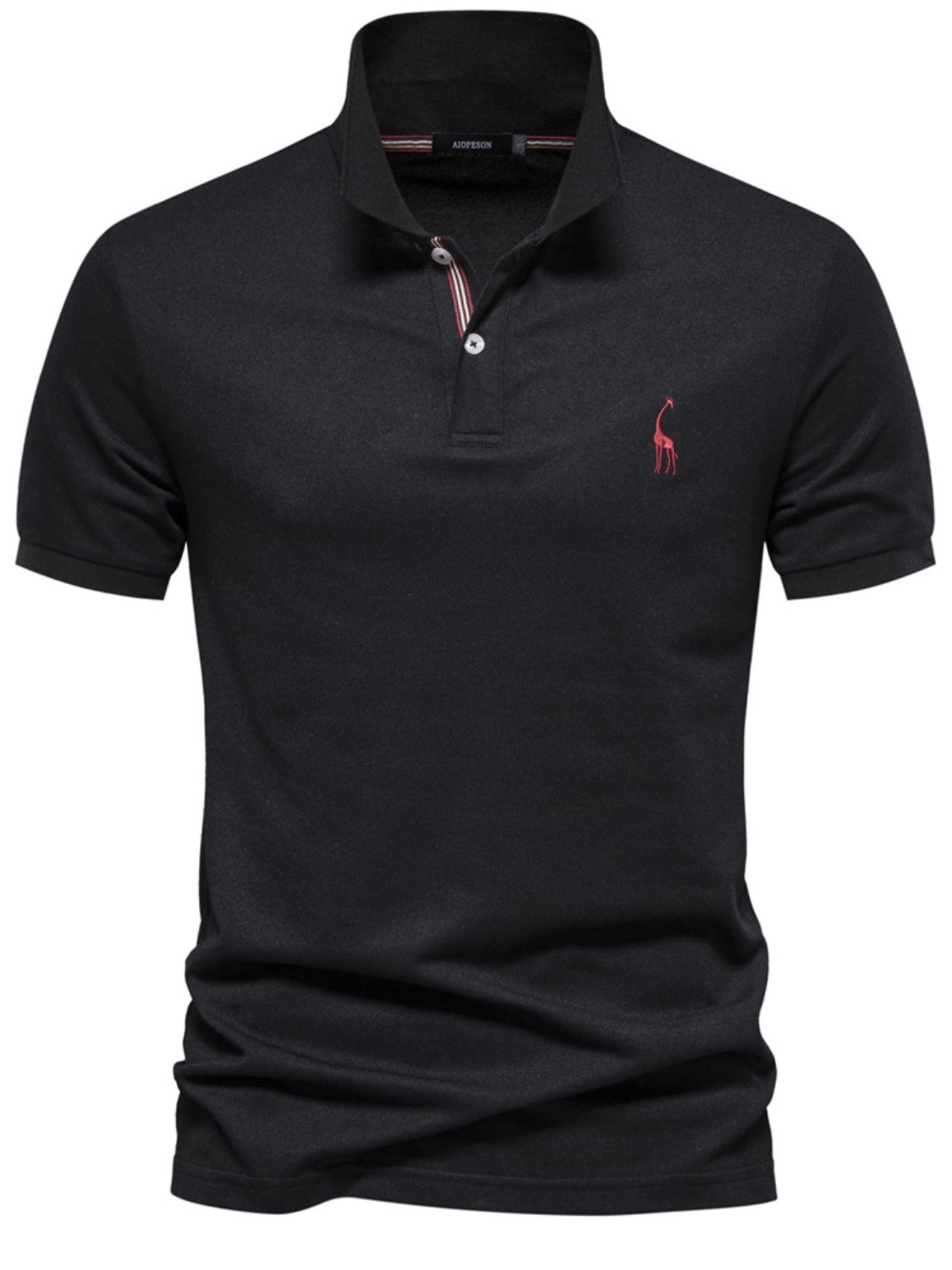 Men's Giraffe Embroidered Short Sleeve  Polo