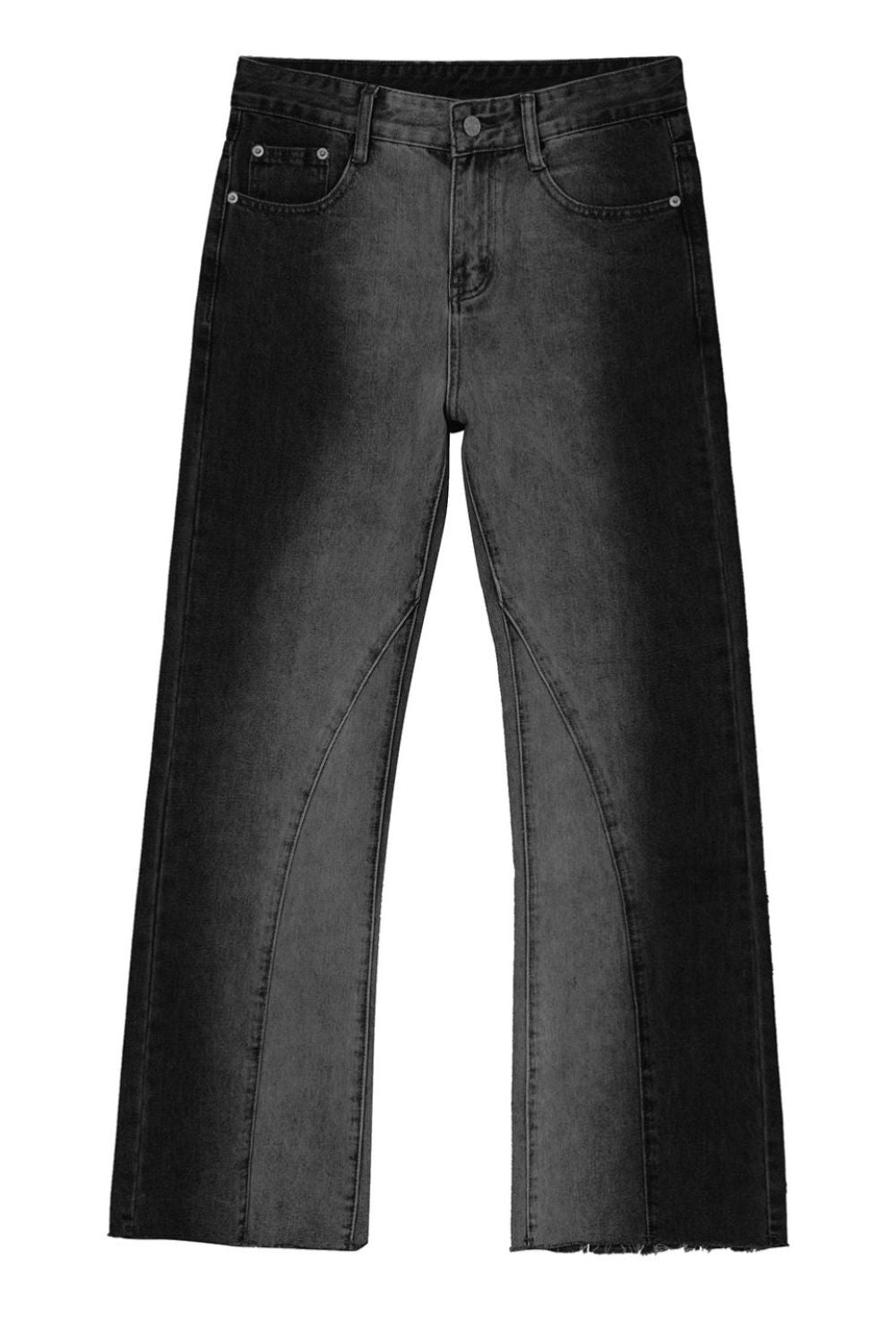 Frayed Hem Jeans with Pockets