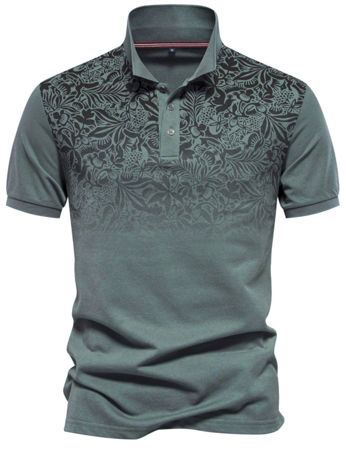 Men's Printed Collared Neck Short Sleeve Polo