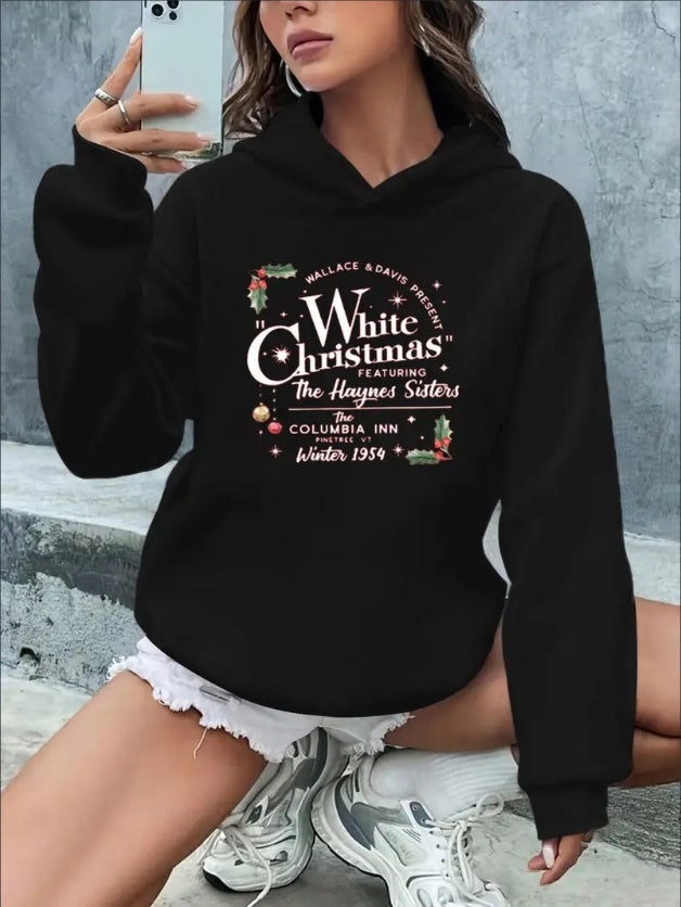 Letter Print Pullover Hoodie, Casual Long Sleeve Hooded Sweatshirt For Spring & Fall, Women's Clothing