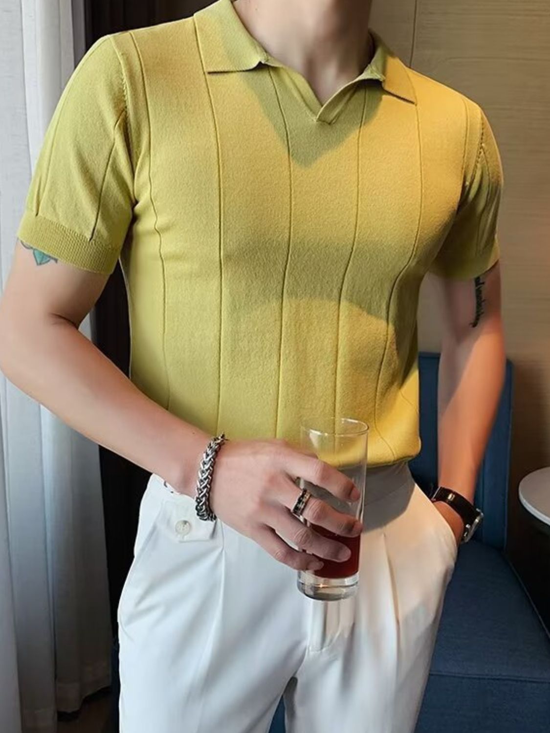 Men's Plus Size Collared Neck Short Sleeve Polo