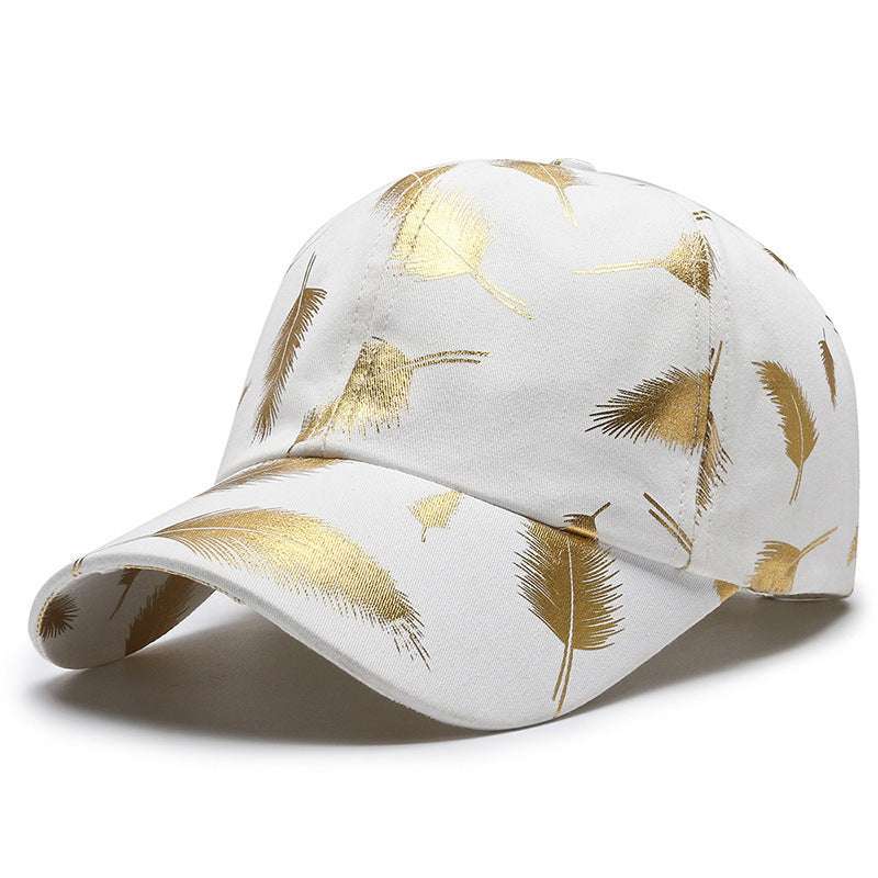 Bronzing Feather Peaked Cap Men's Outdoor Sports Sun-proof Hat Baseball Cap