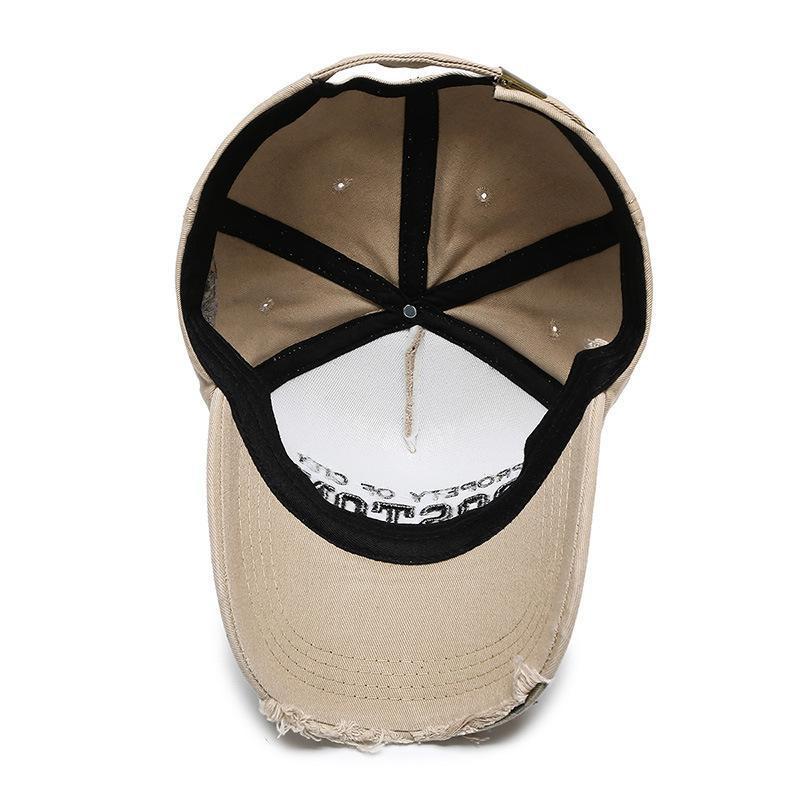 Women's Fashion Embroidered Ripped Cool Baseball Hat