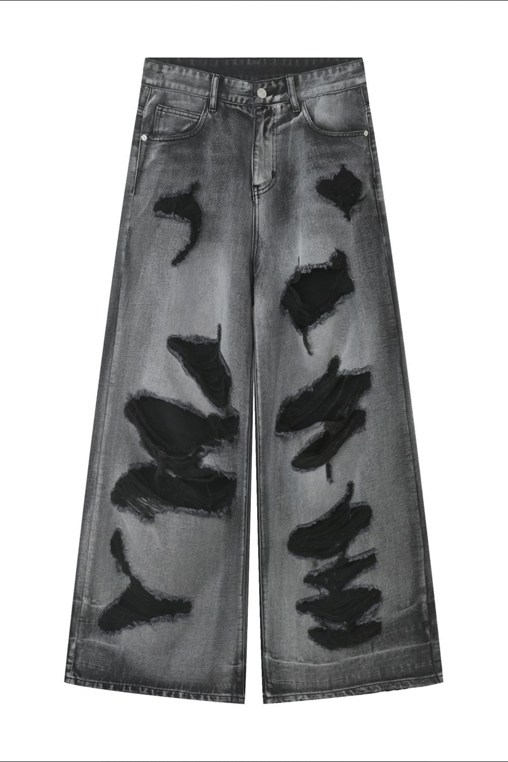 Distressed Wide Leg Jeans with Pockets