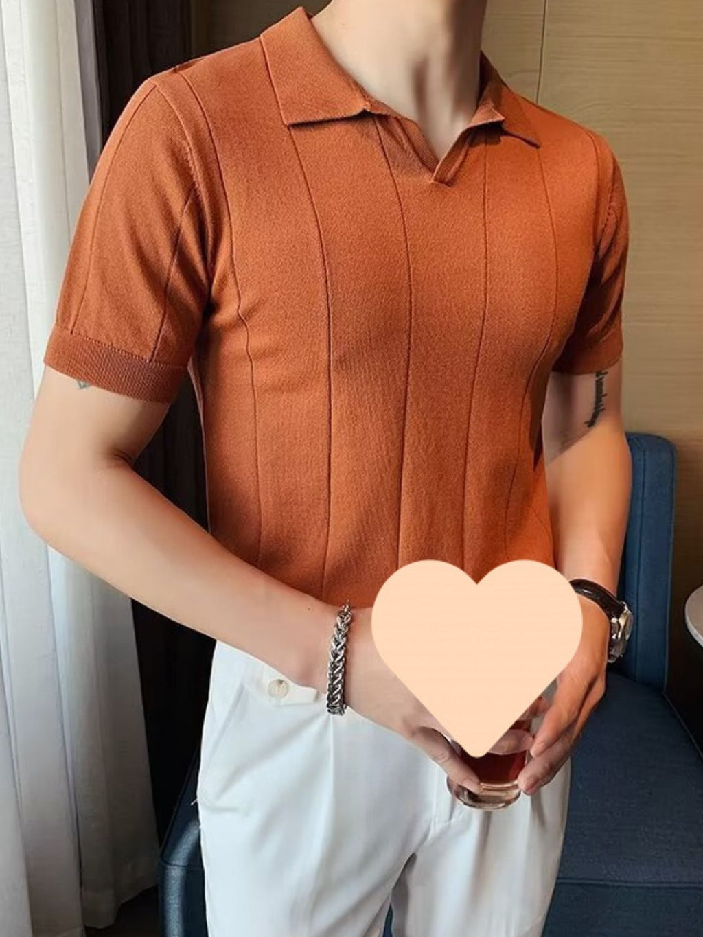 Men's Plus Size Collared Neck Short Sleeve Polo