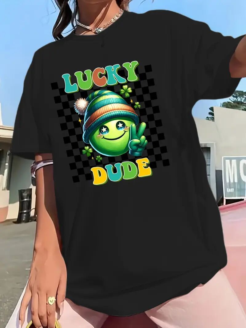 Women's Graphic T-Shirt - Stylish Black Short Sleeved Top for All Occasions