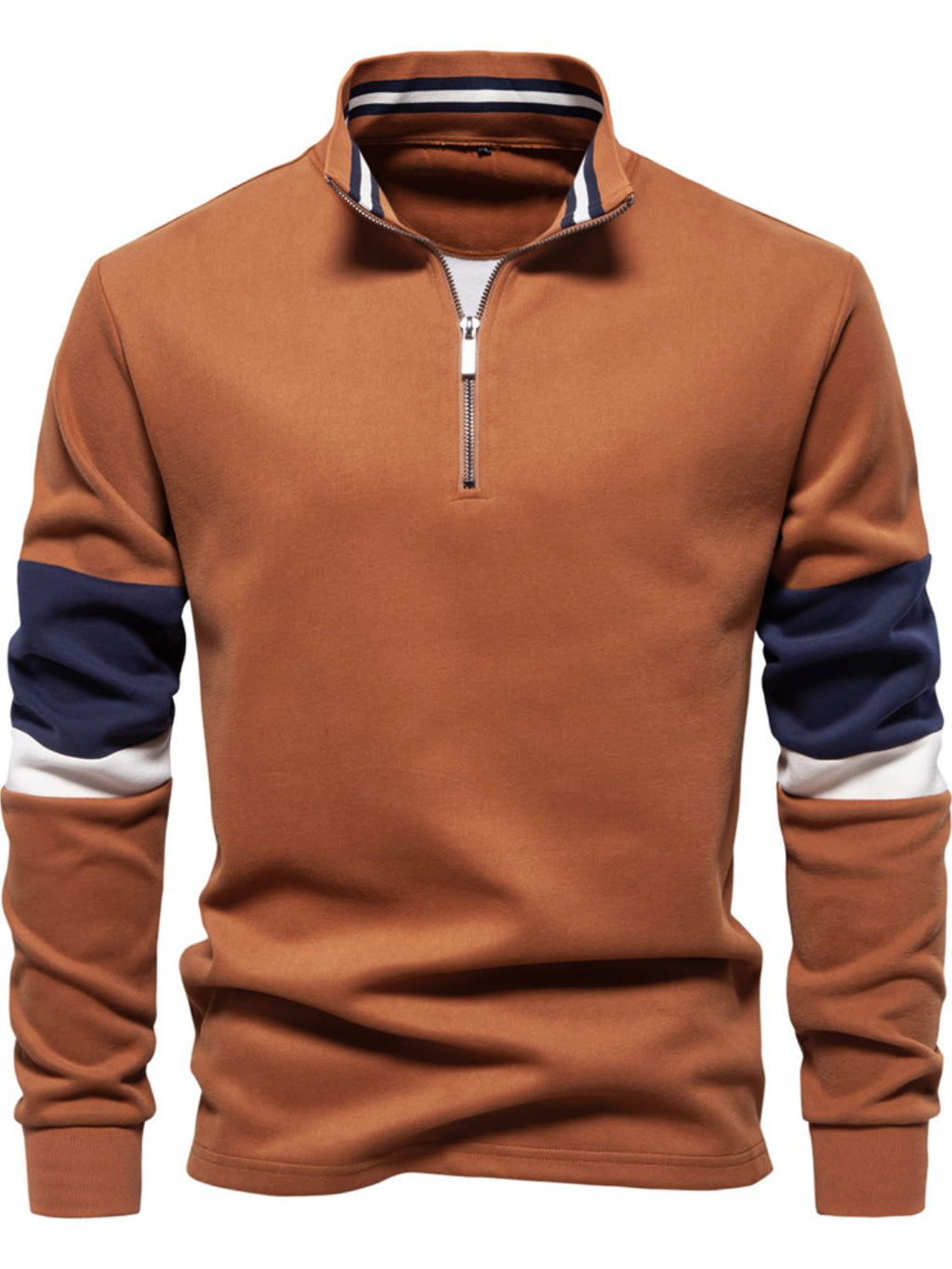 Men's Color Block Long Sleeve Polo