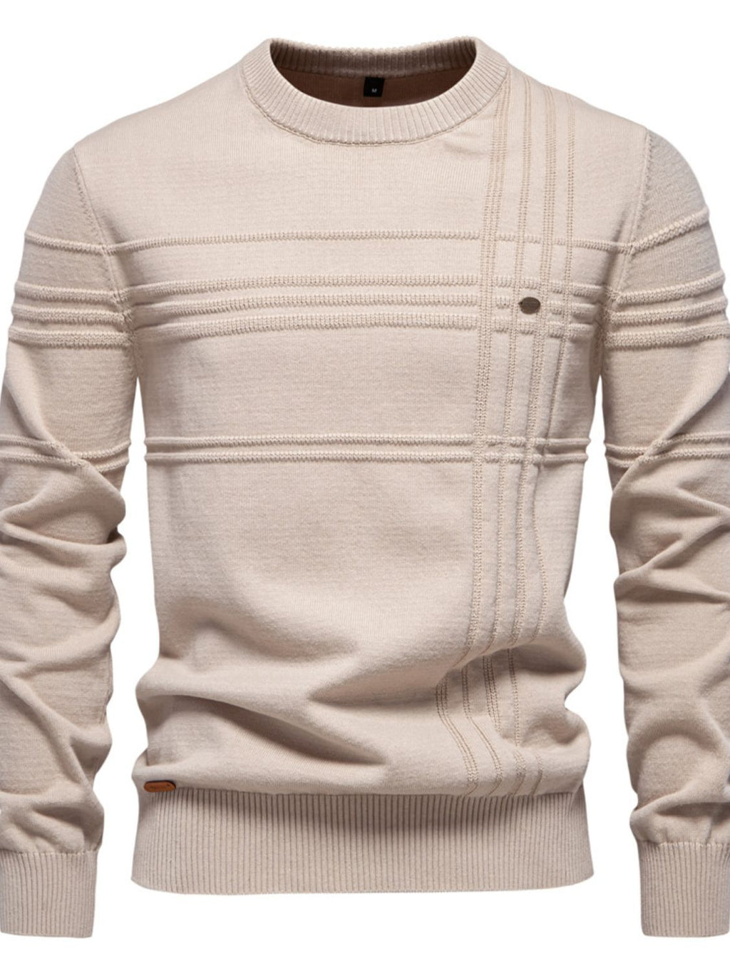 Men's Round Neck Striped Sweater