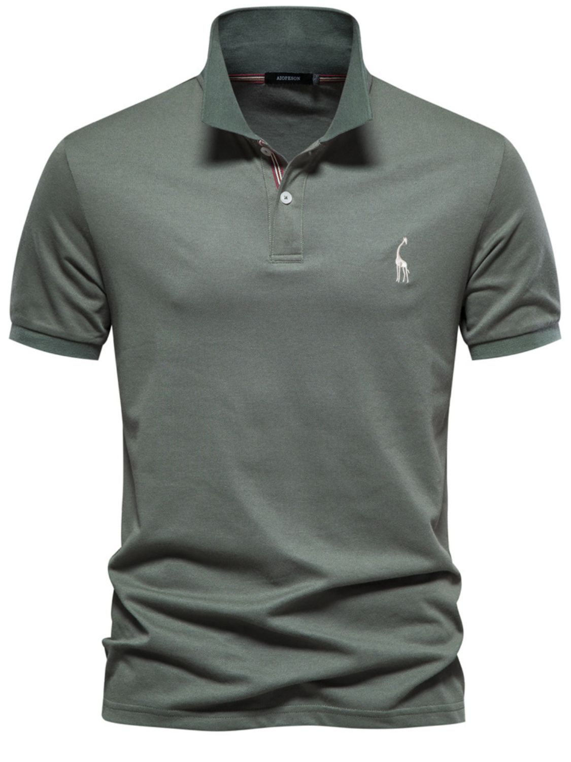 Men's Giraffe Embroidered Short Sleeve  Polo