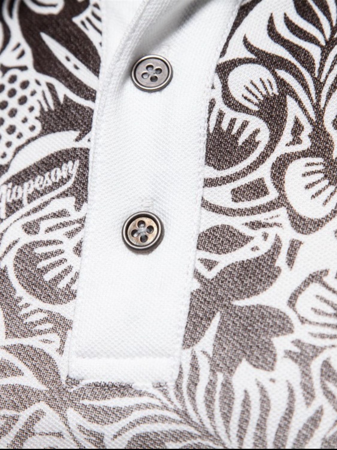 Men's Printed Collared Neck Short Sleeve Polo