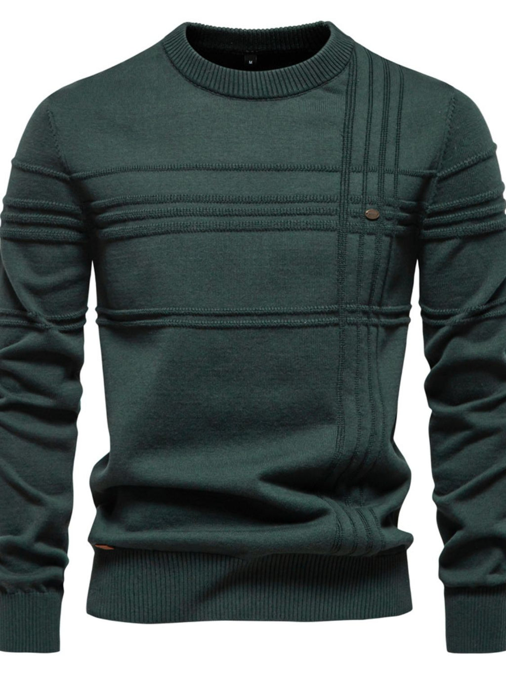 Men's Round Neck Striped Sweater