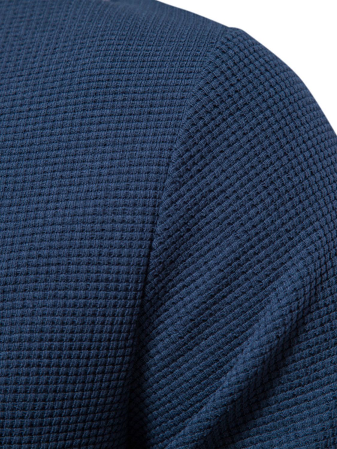 Men's Waffle-Knit Round Neck T-Shirt