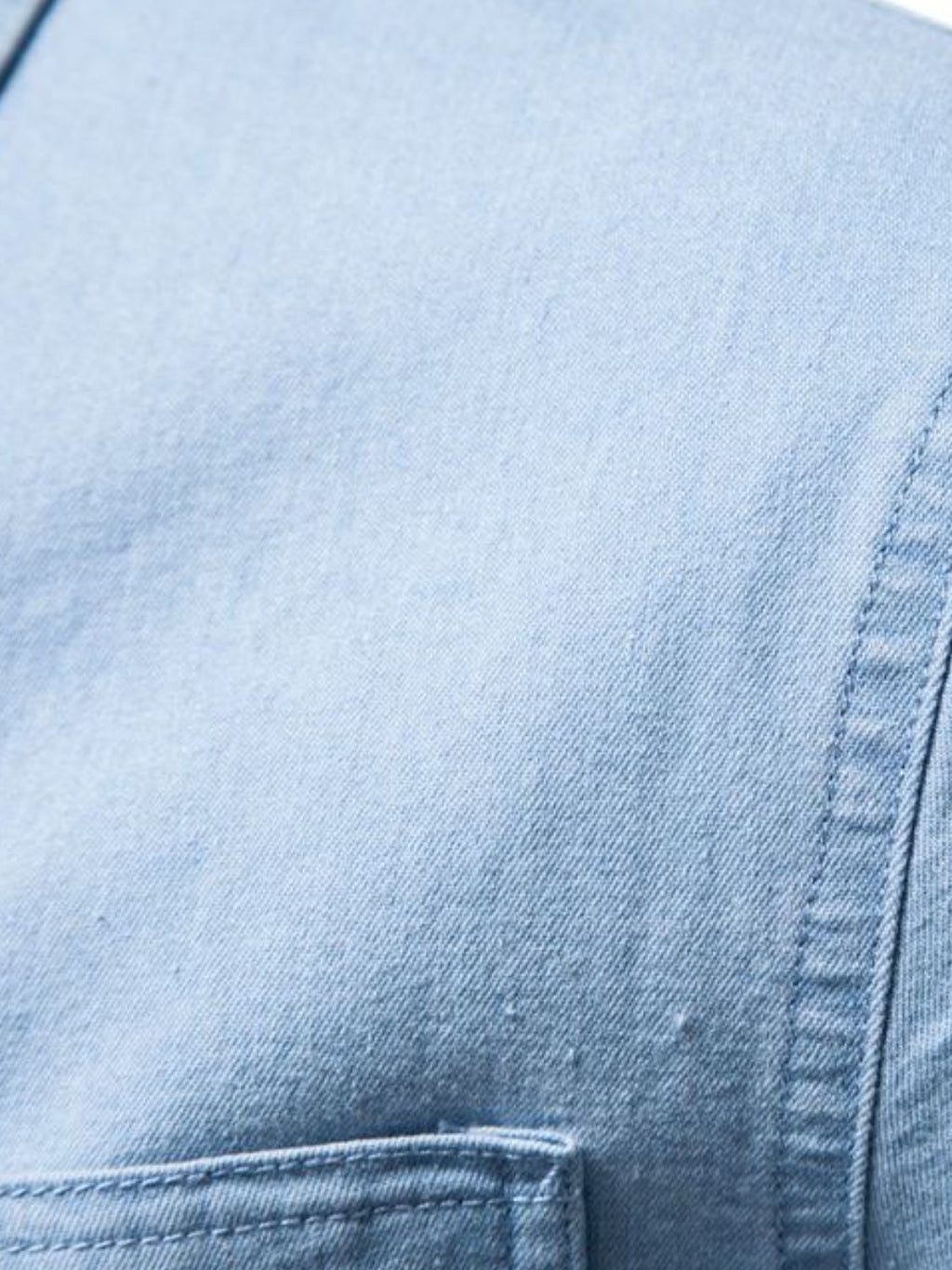 Men's Collared Neck Long Sleeve Denim Shirt