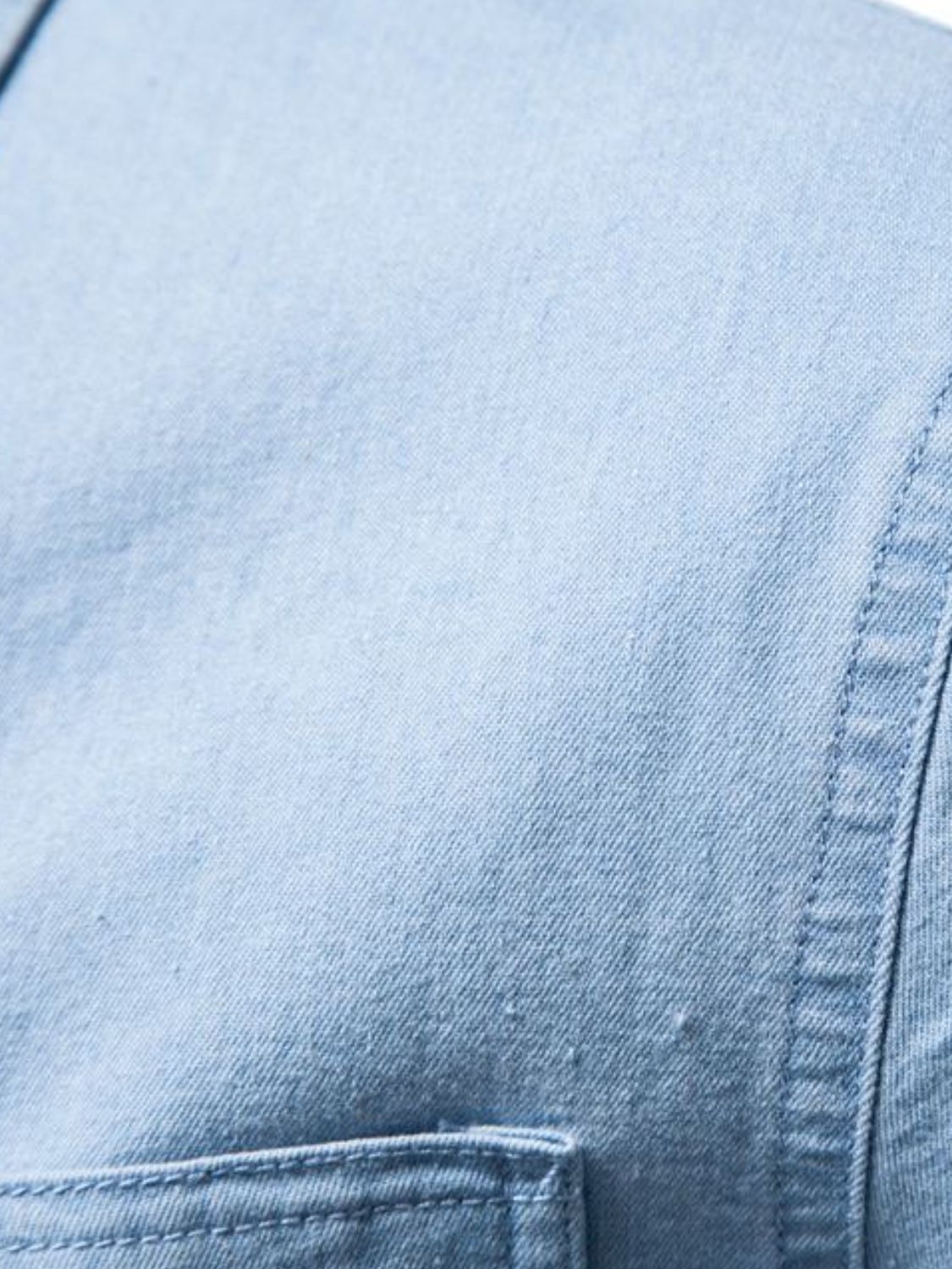 Men's Collared Neck Long Sleeve Denim Shirt