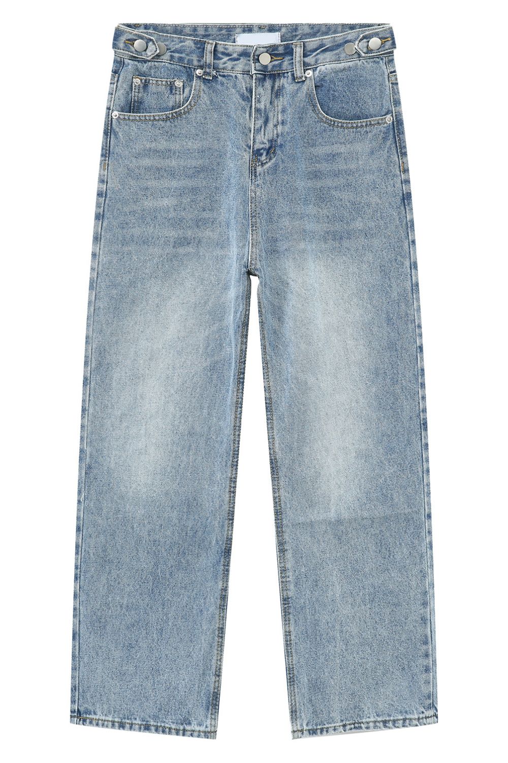 Men's Washed Straight-Leg Jeans