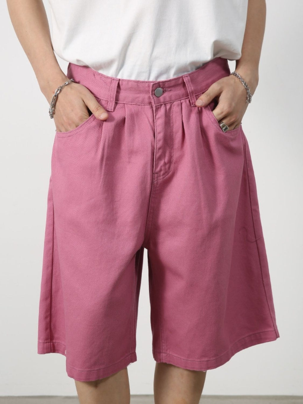 Mid Rise Denim Shorts