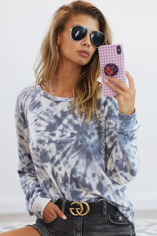 BiBi Tie Dye Print Terry T-Shirt