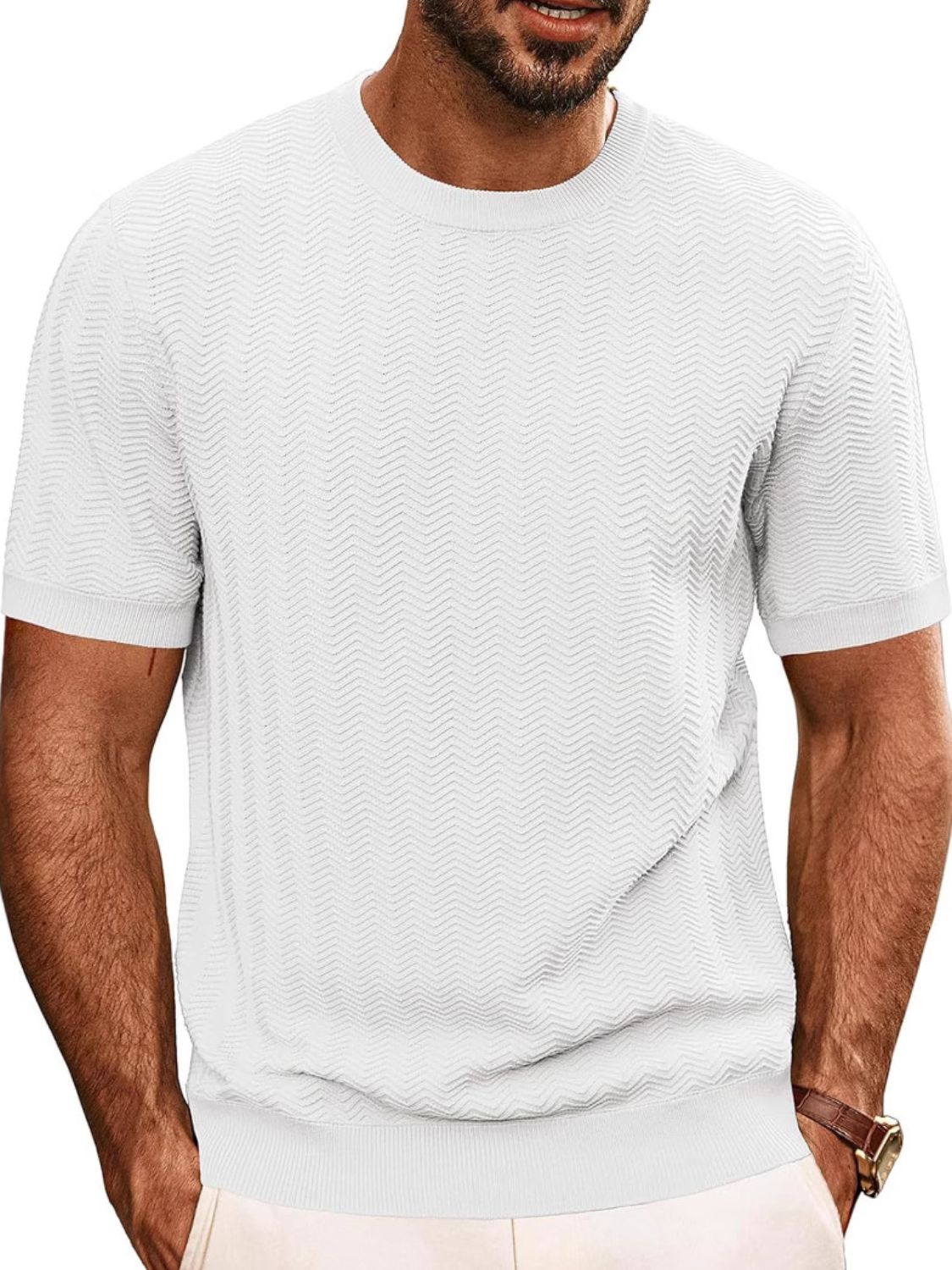 Men's Full Size Round Neck Short Sleeve T-Shirt Plus Size