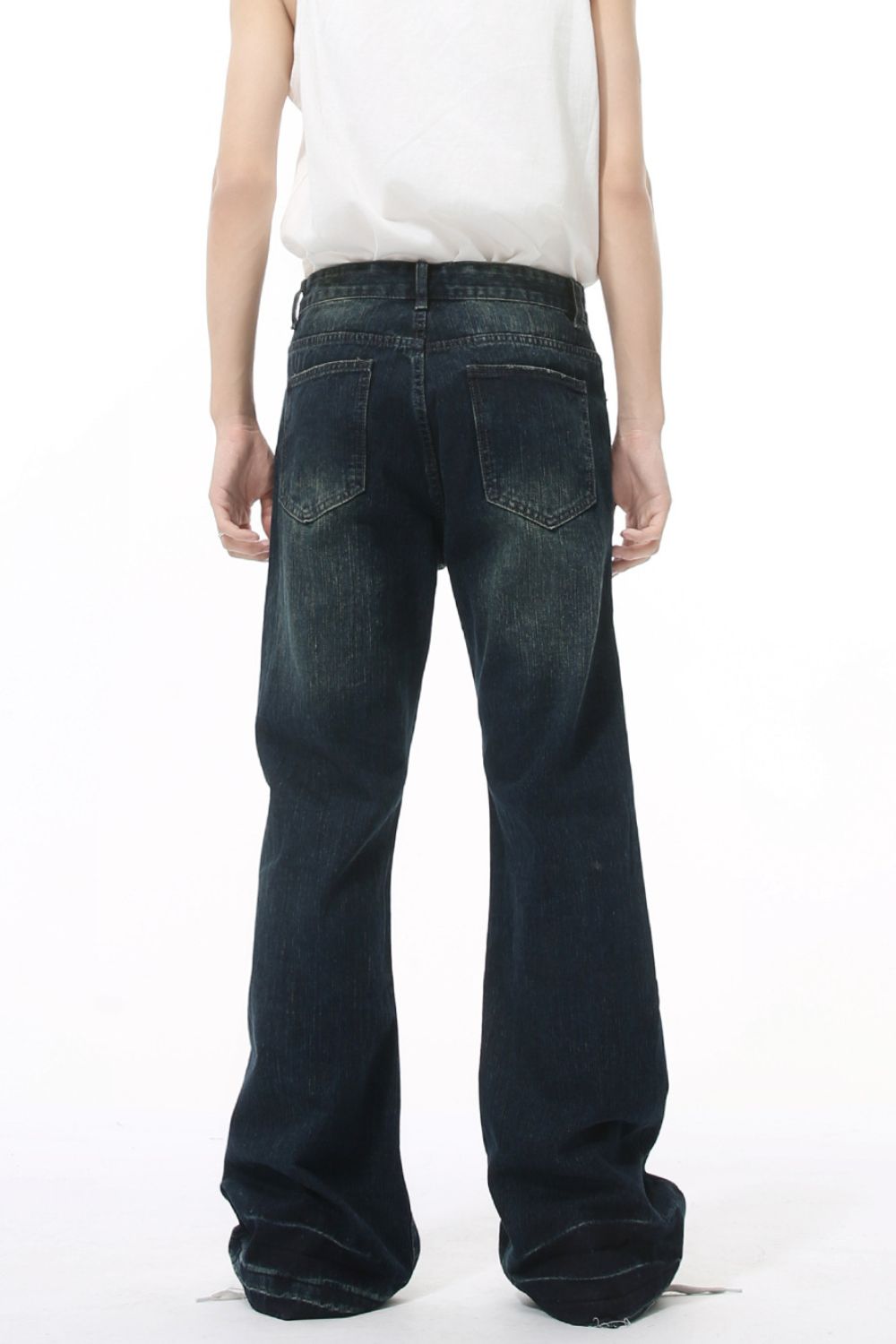 Raw Hem Jeans with Pockets