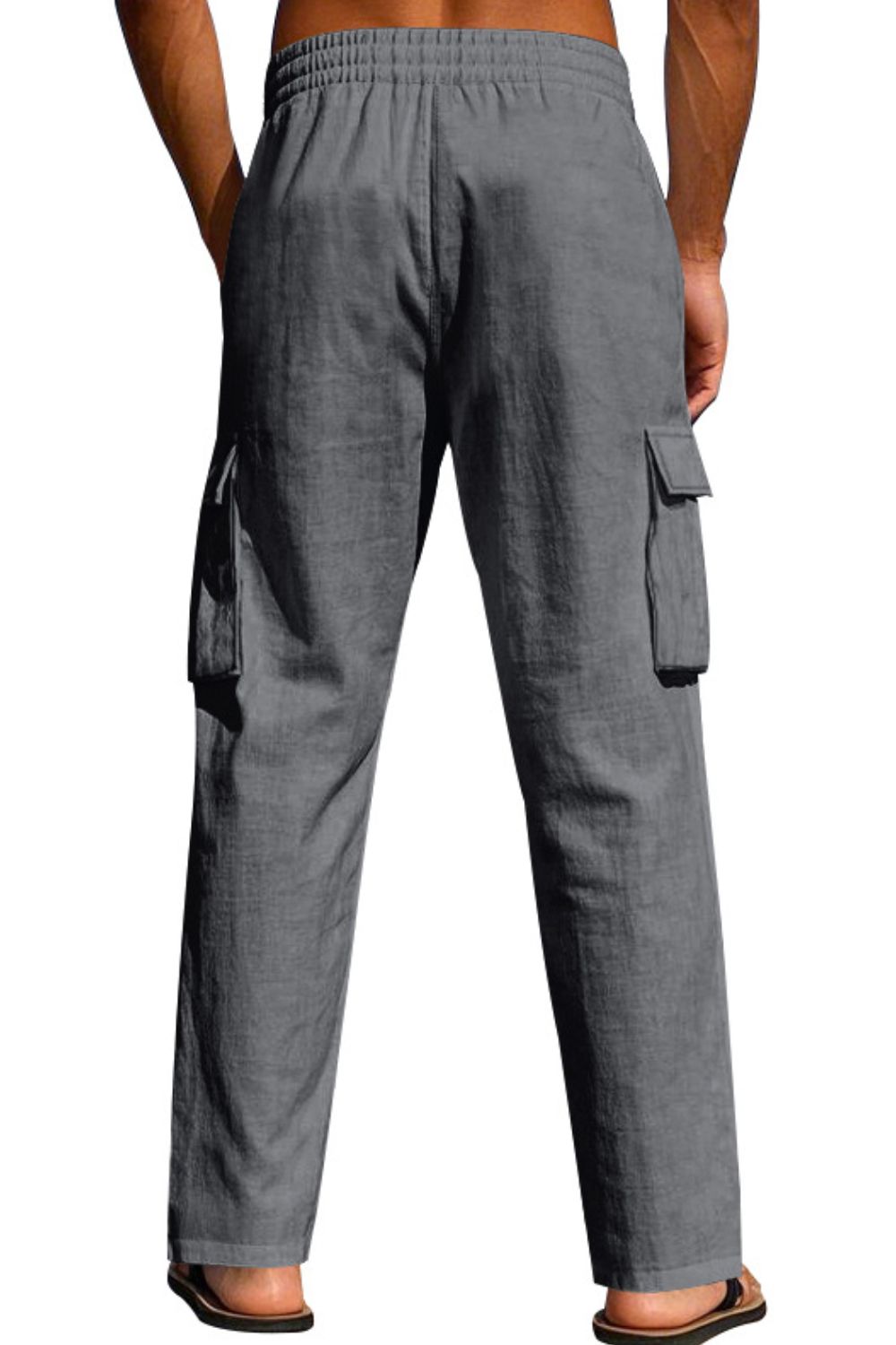 Men's Full Size Drawstring Pants with Pockets Plus Size