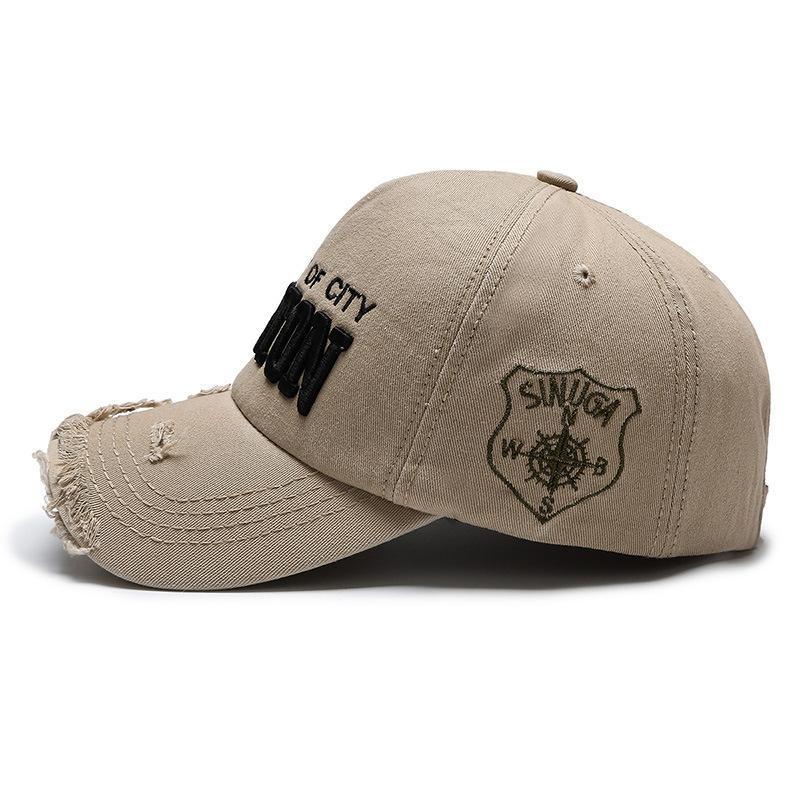 Women's Fashion Embroidered Ripped Cool Baseball Hat