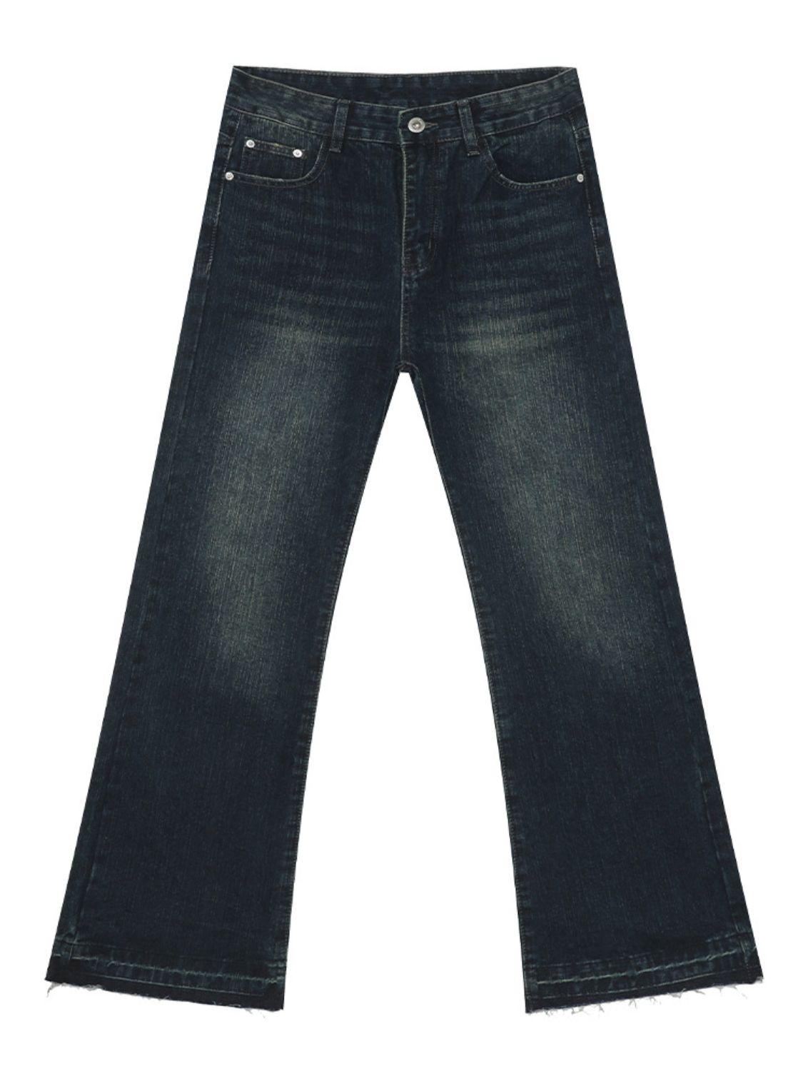 Raw Hem Jeans with Pockets