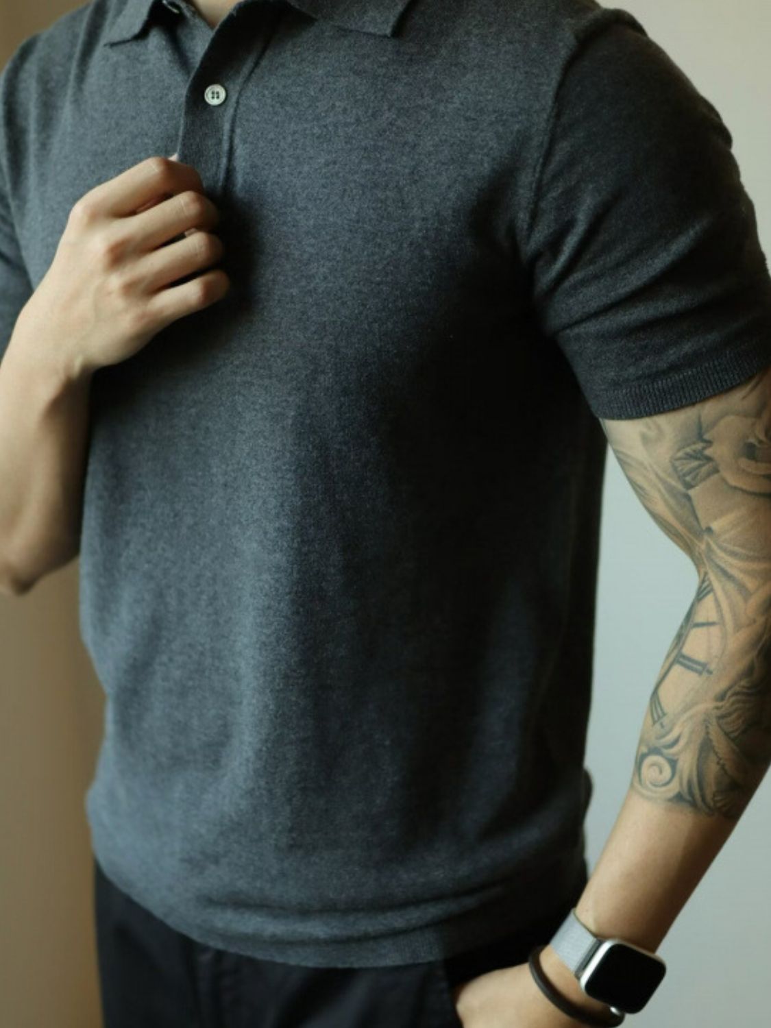 Men's Plus Size Button Detail Short Sleeve Polo