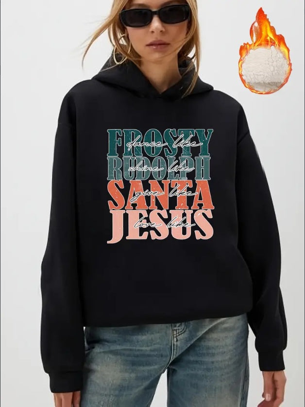 Women'S Casual Hooded Sweatshirt With Festive Graphics For Fall Winter Drawstring Hoodie With Christmas, Halloween, Floral, Animal & Alphabet Patterns